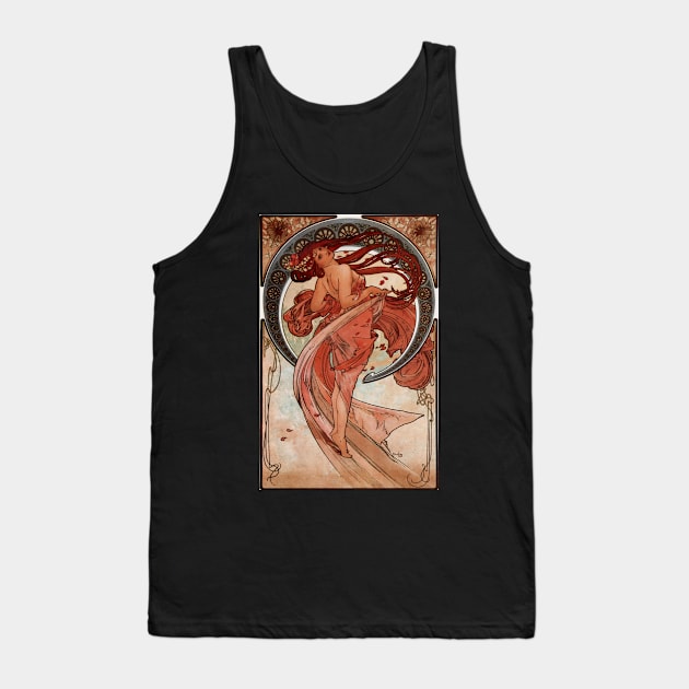 Alphonse Mucha Vintage Poster Art Design Tank Top by PaperMoonGifts